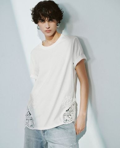  URBAN REVIVO - Áo thun nữ cổ tròn tay ngắn Loose 