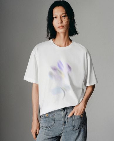  URBAN REVIVO - Áo thun nữ cổ tròn tay ngắn Printed 