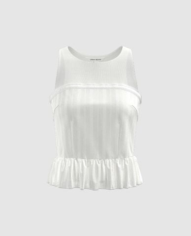  URBAN REVIVO - Áo sát nách nữ cổ tròn Paneled Overhead 