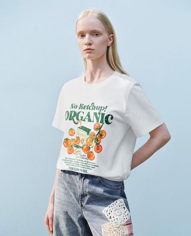  URBAN REVIVO - Áo thun nữ cổ tròn tay ngắn Printed 