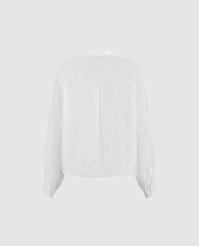  URBAN REVIVO - Áo sơ mi nữ cổ bẻ tay dài phối nơ 