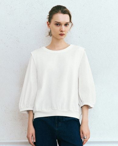  URBAN REVIVO - Áo thun nữ cổ tròn tay lỡ 