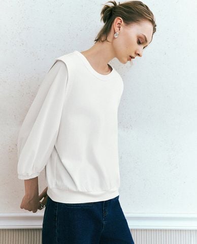  URBAN REVIVO - Áo thun nữ cổ tròn tay lỡ 