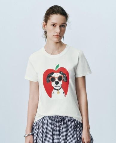  URBAN REVIVO - Áo thun nữ cổ tròn tay ngắn Printed 