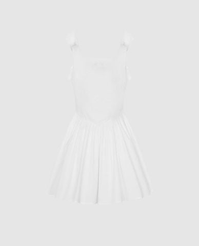  URBAN REVIVO - Đầm hai dây midi phối nơ 