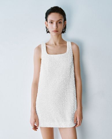  URBAN REVIVO - Đầm hai dây mini bản to cổ vuông 