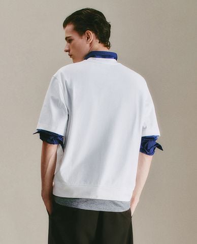  URBAN REVIVO - Áo thun nam cổ tròn tay ngắn năng động 