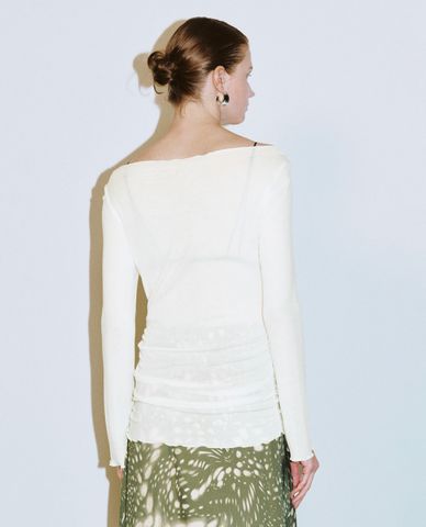  URBAN REVIVO - Áo trễ vai nữ tay dài phom ôm 