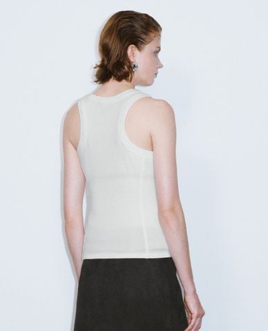  URBAN REVIVO - Áo ba lỗ nữ cổ tròn hiện đại 