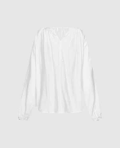  URBAN REVIVO - Áo kiểu nữ cổ thuyền Overhead 