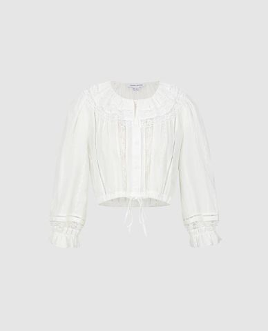  URBAN REVIVO - Áo kiểu nữ cổ bèo tay bồng 