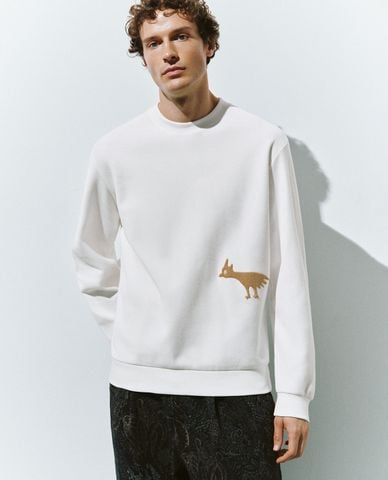  URBAN REVIVO - Áo sweatshirt nam cổ tròn tay dài Printed Loose 