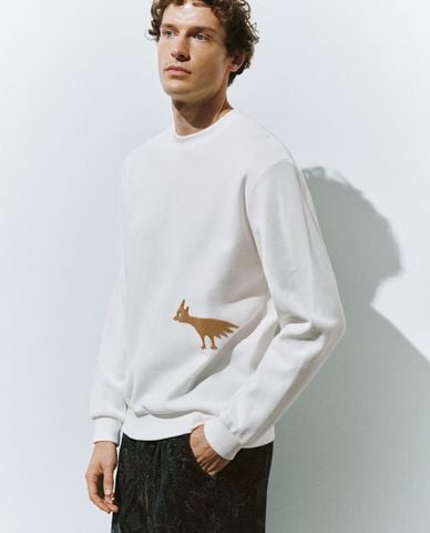  URBAN REVIVO - Áo sweatshirt nam cổ tròn tay dài Printed Loose 