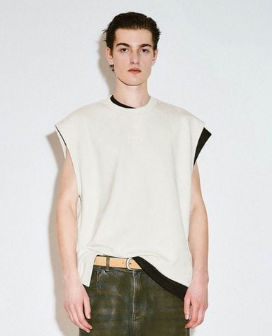  URBAN REVIVO - Áo sát nách nam cổ tròn Loose 