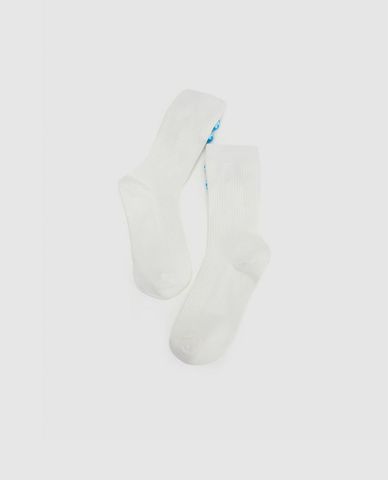  URBAN REVIVO - Vớ nữ cổ cao phối hoa dệt kim độc đáo 