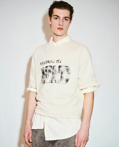  URBAN REVIVO - Áo thun nam cổ tròn tay ngắn Printed 