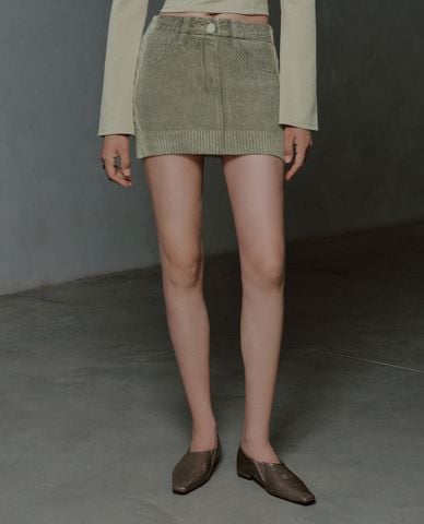  URBAN REVIVO - Chân váy dệt kim mini bo gấu thời thượng 