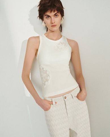  URBAN REVIVO - Áo ba lỗ nữ cổ tròn thời trang 