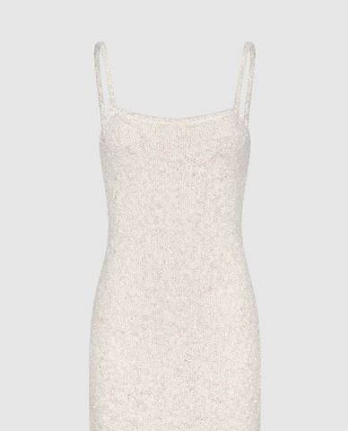  URBAN REVIVO - Đầm hai dây midi phom ôm Slit 