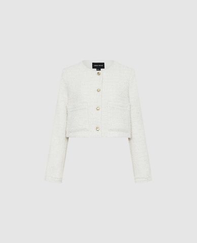  URBAN REVIVO - Áo khoác croptop nữ tay dài phối nút 