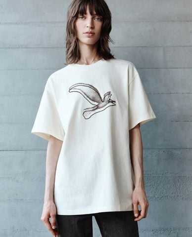  URBAN REVIVO - Áo thun nữ cổ tròn tay ngắn Printed 