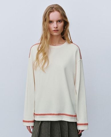  URBAN REVIVO - Áo thun nữ cổ tròn tay dài 