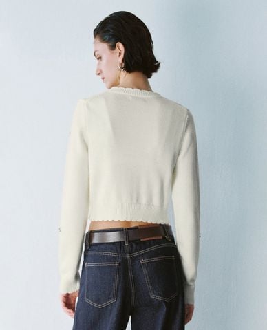  URBAN REVIVO - Áo khoác cardigan nữ phom croptop cá tính 