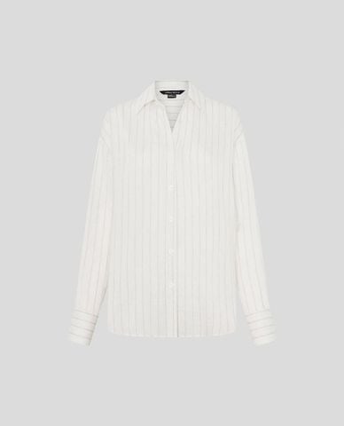  URBAN REVIVO - Áo sơ mi nữ cổ bẻ tay dài phom suông 