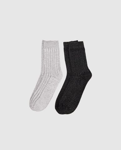  URBAN REVIVO - Set 2 đôi vớ nam cổ cao 