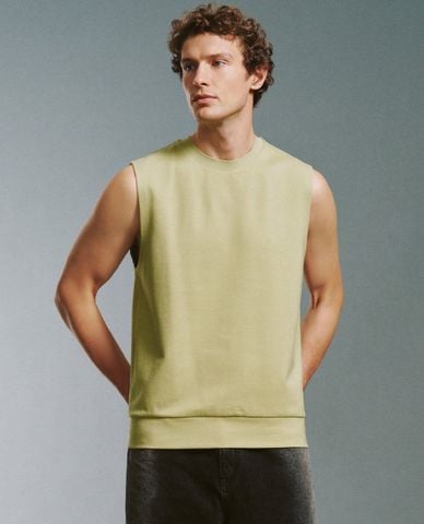  URBAN REVIVO - Áo ba lỗ nam cổ tròn bo gấu 