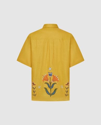  URBAN REVIVO - Áo sơ mi nam tay ngắn phối họa tiết 