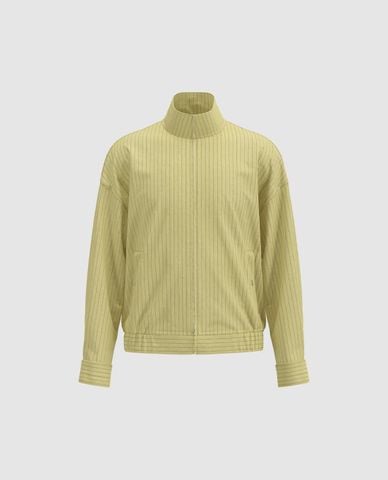  URBAN REVIVO - Áo khoác thể thao nam cổ trụ kẻ sọc 