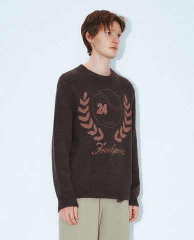  URBAN REVIVO - Áo sweatshirt nam cổ tròn tay dài phối họa tiết 