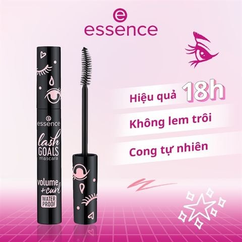 ESSENCE - Chuốt mi Essence Lash Goals Mascara Volume & Curl Waterproof 7.5 ml ( vỏ đen)