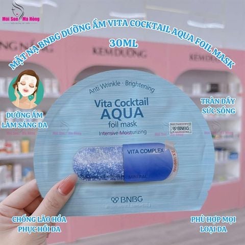 Mặt Nạ BNBG Dưỡng Ẩm Cho Mọi Loại Da 30ml (Mới) Vita Cocktail Aqua Foil Mask