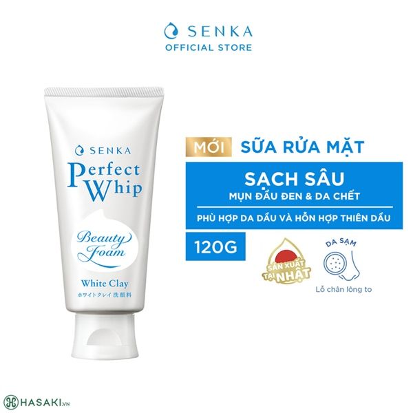 Sữa Rửa Mặt Senka Đất Sét Trắng Làm Đều Màu Da 120g