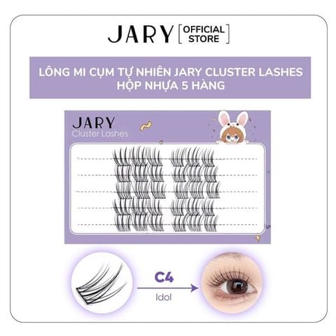 LÔNG MI CỤM TỰ NHIÊN JARY CLUSTER LASHES HỘP NHỰA 5 HÀNG-C4