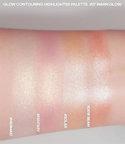 Bảng Highlight 4 Ô Wakemake Glow Palette 7.8gr #01. Warm Glow