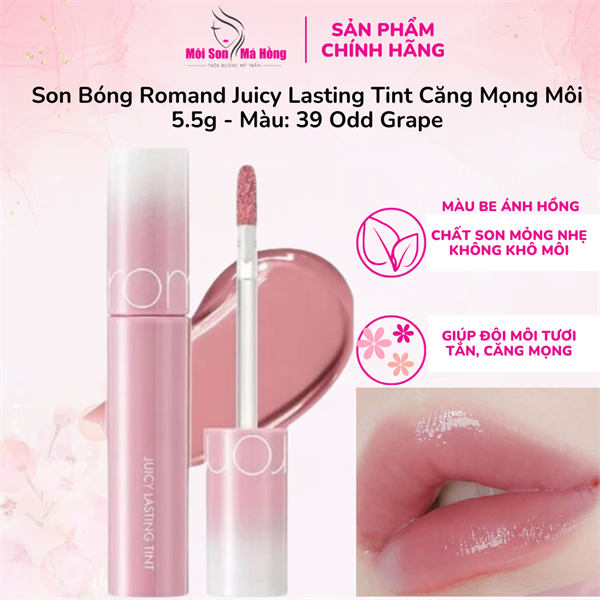 [Màu 1-39] Son Tint Lì, Căng Bóng Romand The Juicy Lasting Tint 5.5g