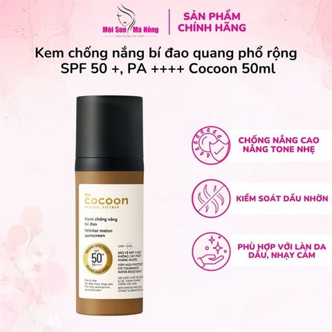 Kem chống nắng bí đao quang phổ rộng, bảo vệ rất cao SPF 50 +, PA ++++ Cocoon 50ml