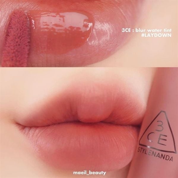 Son kem lì 3CE Blur Water Tint Laydown 4.6g – Màu Hồng Đào Trầm