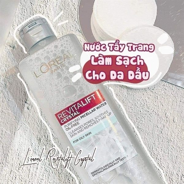 Nước Tẩy Trang L'Oreal Làm Sạch Sâu Cho Da Dầu Loreal Revitalift Crystal  95ml/ 400ml