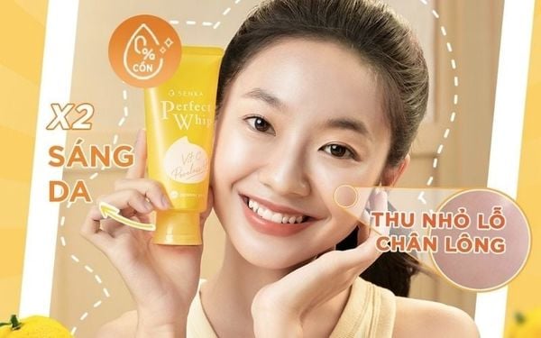 Sữa Rửa Mặt Senka Perfect Whip Vitamin C Poreless Glow 50g