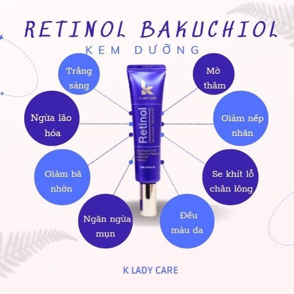 Kem Dưỡng K Lady Care 0.5% Retinol Tái Tạo Da 30ml Premium Retinol Elastin Cream