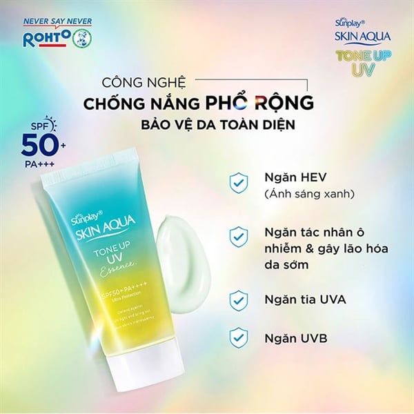 Chống nắng Skin Aqua Toneup Essence 80g / Mint Green