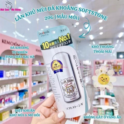 Lăn Khử Mùi Đá Khoáng Soft Stone 20g