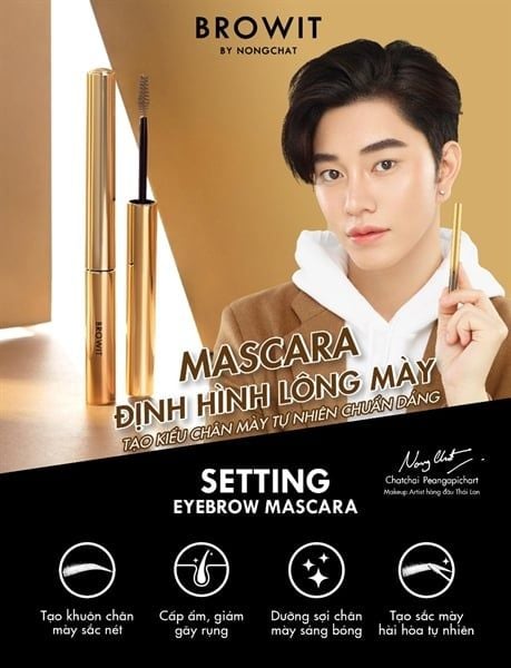 Mascara Lông Mày Nongchat Setting Eyebrow #04 Dark Black Coffee