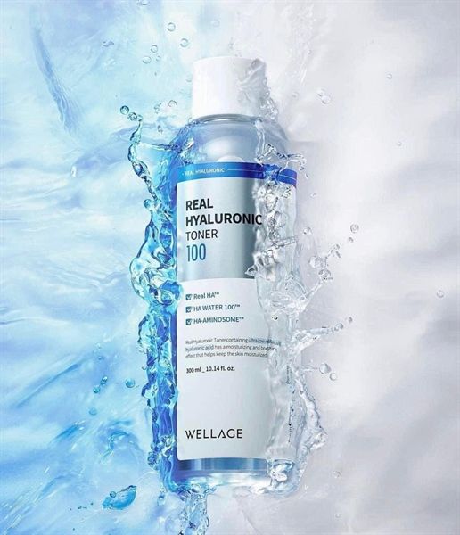 Nước Hoa Hồng Wellage Real Hyaluronic 100 Toner Cấp Ẩm Chuyên Sâu 200ml