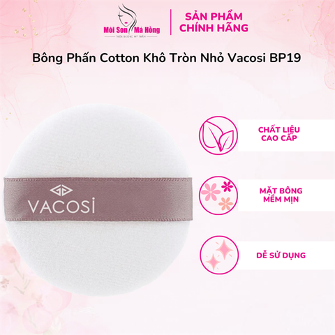Bông Phấn Cotton Khô Tròn Nhỏ Vacosi BP19