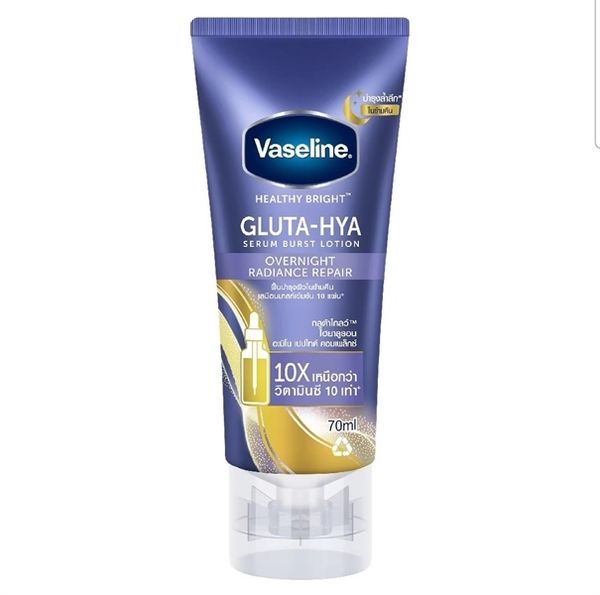 Sữa Dưỡng Thể Vaseline 10X Gluta-Hya Serum Burst Lotion Trắng Da Ban Đêm 330ml/ 70ml - xanh